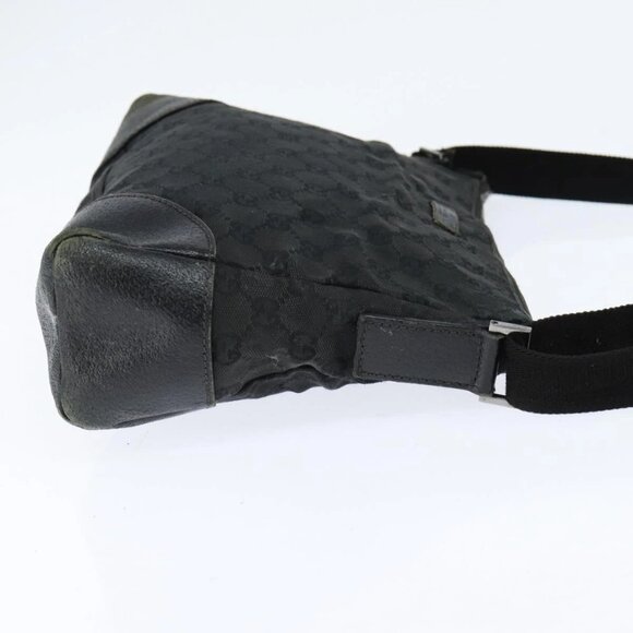 GUCCI GG Canvas Shoulder Bag Black Silver 114273 Auth 147943 - Picture 5 of 15